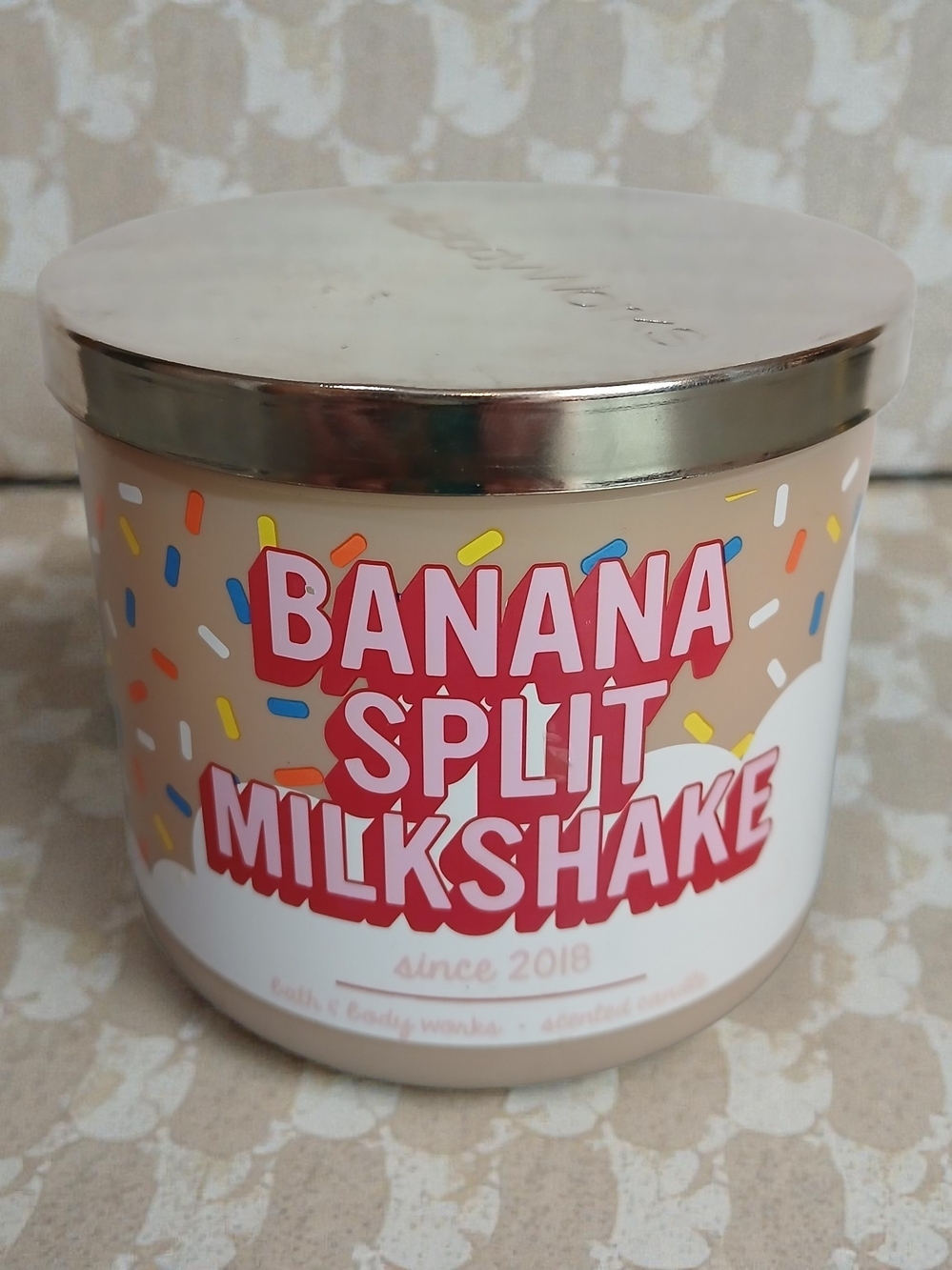 Bath & Body Works Banana Split Milkshake Scented Candle - Cream
